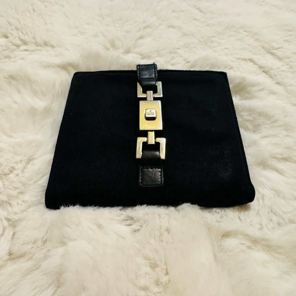 Gucci Piston Lock Black Wallet Vintage - Picture 4 of 10